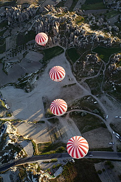 Hot air balloons, balloon ride, Goreme, UNESCO World Heritage Site, Cappadocia, Turkey