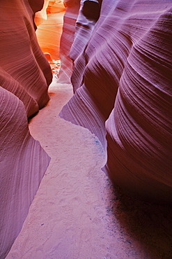 Path through the Lower Antelope Canyon, Slot Canyon, Page, Arizona, USA