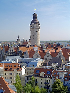 Look to the new city hall, Leipzig, Saxony, Germany