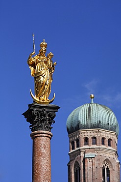 The Columna of St Mary and Church of Our Lady MÃ¼nchen Munich Bavaria Germany