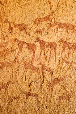 Prehistoric rock painting at Jebel Uweinat, Jabal al Awaynat