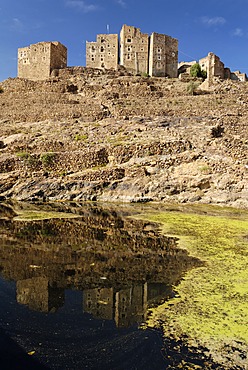 Historic cisterne in the mountain village Shaharah, Yemen