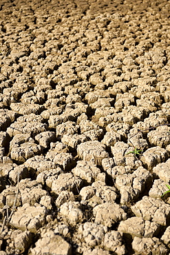 Dry ground on the shore, drought, silting, Jaguari reservoir in Sao Paulo, Brazil, South America