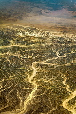 Aerial view, wadis, dry river valleys in Hurghada, Egypt, Africa