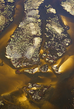 The Gomoti River with its labyrinthine channels, islands and sandbanks, aerial view, Okavango Delta, Botswana, Africa