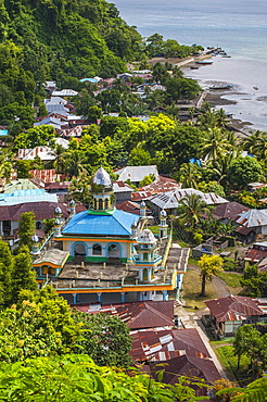 Lonthor with mosque, Banda, Moluccas, Indonesia, Asia