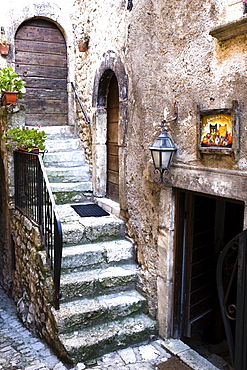 Stairs, Santo Stefano di Sessanio, Abruzzo, Italy, Europe