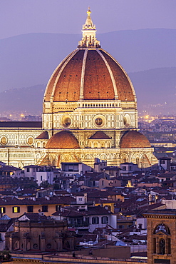 Florence Cathedral, historic centre at dusk, Florence, Tuscany, Italy, Europe