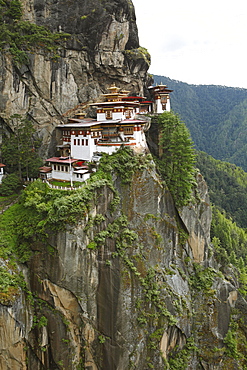 Tiger's Nest Monastery in the cliffside of Paro valley, Taktshang Goemba, near Paro, the Himalayas, Kingdom of Bhutan