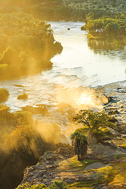 Epupa Falls at Sunrise, Kunene Region, Namibia, Africa