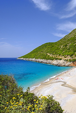 Gjipe Beach, between Dhermi and Himara, Himare, Albanian Riviera, Ionian Sea, Qark Vlore, Albania, Europe