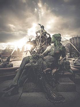 Neptun fountain at Alexanderplatz square, Berlin, Germany, Europe