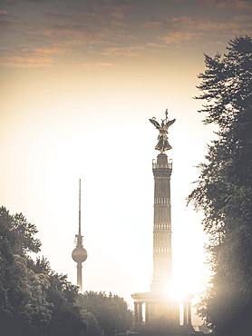 Berlin Television Tower and Victory Column, Berlin, Germany, Europe