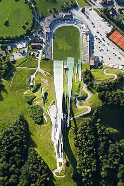 Ski jump with ski stadium, Garmisch-Partenkirchen, Bavaria, Oberbayern, Germany, Europe