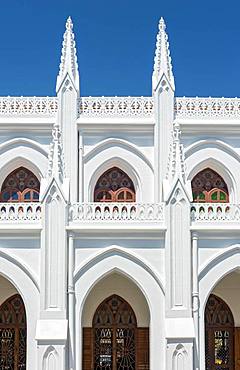 Architectural detail of St. Thomas Cathedral Basilica, San Thome Church, Chennai, India, Asia