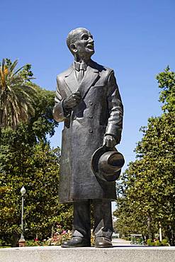 Spanish architect Anibal Gonzalez Alvarez-Ossorio, statue, Plaza de Espana, Sevilla, Andalusia, Spain, Europe