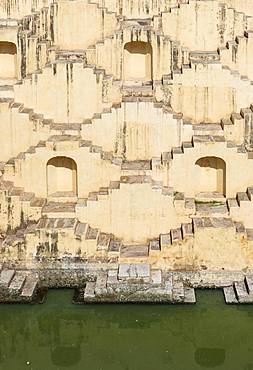 Staircases of Panna Meena ka Kund stepwell, Amber near Jaipur, Rajasthan, India, Asia