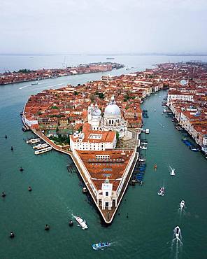 Santa Maria della Salute, aerial view, Venice, Italy, Europe