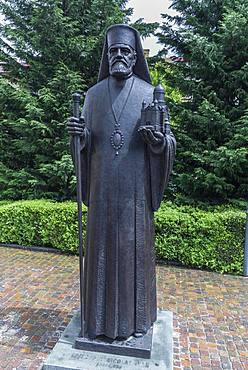 Sculpture by Nicolae Ivan, 1855-1936, Romanian priest, Cluj-Napoca, Transylvania, Romania, Europe