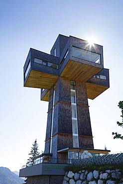 Observation tower Jakobskreuz on the summit of the Buchensteinwand, Kitzbueheler Alps, Tyrol, Austria, Europe