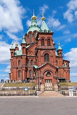 Orthodox Uspenski Cathedral, brick building, Helsinki, Finland, Europe