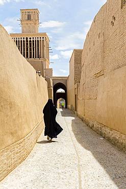 Aghazadeh Mansion and its windcatcher, Abarkuh, Yazd Province, Iran, Asia