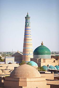 Minaret Islam Khodja, Ichan Qalʼа, Chiwa Old Town, Xorazm Province, Uzbekistan, Asia