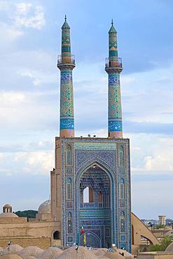 Entrance of Masjid-e Jame Mosque or Friday Mosque, Yazd, Iran, Asia