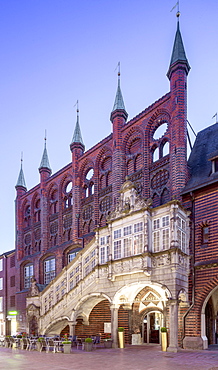 Historical town hall, Neues Gemach, Renaissance staircase, Breite Strasse, Luebeck, Schleswig-Holstein, Germany, Europe