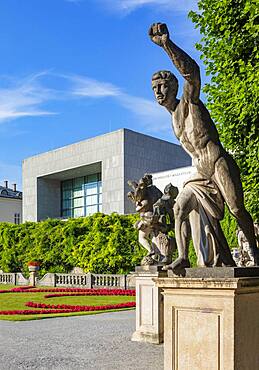 Sculpture by Ottavio Mosto from Greek mythology, Mirabell Garden with Mozarteum University, Salzburg, Austria, Europe