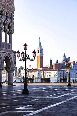 Piazzetta San Marco deserted due to the Corona pandemic, Venice, Veneto, Italy, Europe