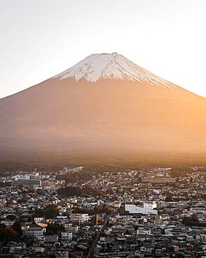 Mount Fuji at sunset, Fujiyoshida-Shi, Japan, Asia