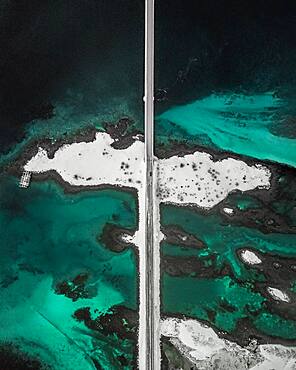 Road across the fjord, Gimsoy, Lofoten, Norway, Norway, Europe