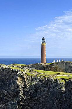 The Butt-of-Lewis Lighthouse at the northernmost point of the Isle of Lewis, Isle of Lewis, Scotland, United Kingdom, Europe