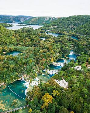 Cascades, Krka National Park, Sibenik-Knee Region, Dalmatia, Croatia, Europe