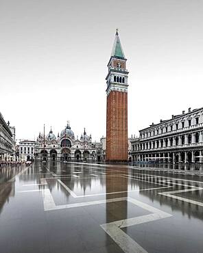 St. Mark's Square at high water, Venice, Italy, Europe