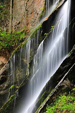 Schleierwasserfall, gorge, Wimbachklamm, Ramsau, Berchtesgadner Land, Bavaria, Germany, Europe