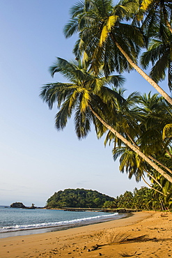 Beautiful beach in the Bom Bom Resort, Unesco Biosphere reserve, Principe, Sao Tome and Principe, Atlantic Ocean, Africa