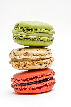 Multicolored macaroons, France, Europe