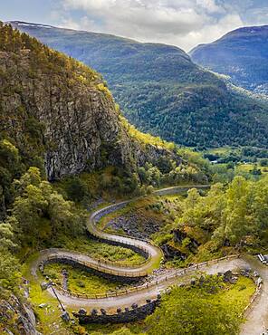 Old road Vindhellavegen, Kongevegen, Old Royal Road over Filefjell, near Vindhella, Norway, Europe