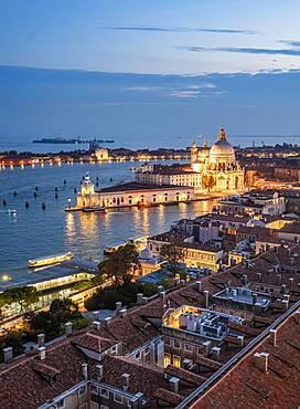 Evening atmosphere, sunset at the Grand Canal, Basilica Santa Maria della Salute, Venice, Veneto region, Italy, Europe