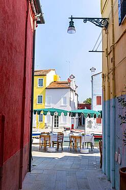 Colorful houses, colorful house facades, Burano Island, Venice, Veneto, Italy, Europe