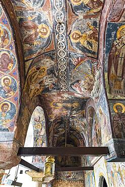 Wall frescoes, Unesco world heritage site, Monastery of Saint John the Theologian, Chora, Patmos, Greece, Europe