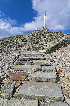 Summit installation on Gausta or Gaustatoppen highest mountain in Norway, Telemark, Norway, Europe