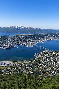 Overlook over Tromso from Fjellstua, Tromso, Norway, Europe