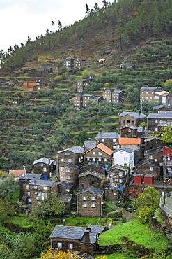 Amazing old village with schist houses, called Piodao in Serra da Estrela, Portugal, Europe