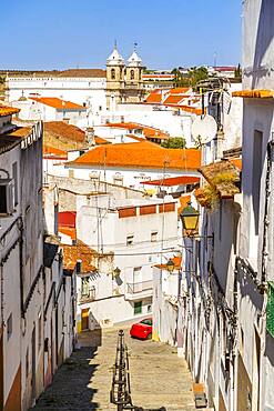 Cityscape of Campo Maior with Saint John the Baptist church, Alentejo, Portugal, Europe