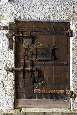 Door with many locks, prison, Doge's Palace, Venice, Veneto, Italy, Europe