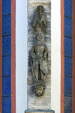 Figure of St. Wenceslas created 1380/90, figure often interpreted as Emperor Charles IV, St. Mary's Church, Sulzbach-Rosenberg, Upper Palatinate, Bavaria, Germany, Europe