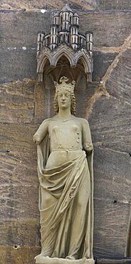 Sculpture on the prince's portal, Ecclesia, she stands for the church, Bamberg Cathedral, Bamberg Oberframnken, Bavaria, Germany, Europe